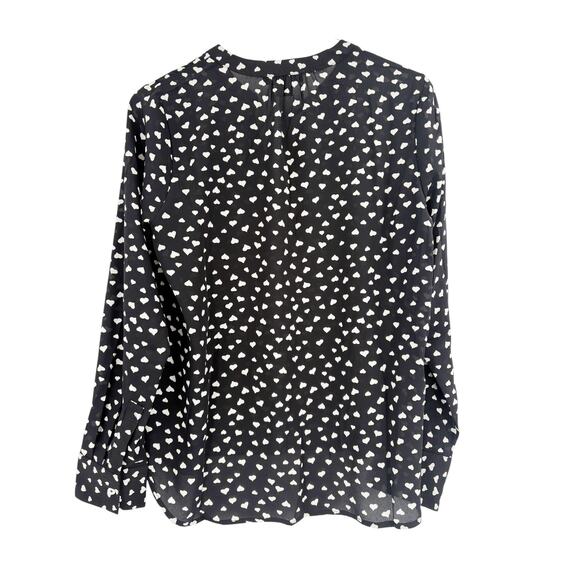 SANCTUARY Top Size L NEW Lizzie Sateen Tunic Black White Hearts Blouse - Picture 4 of 6